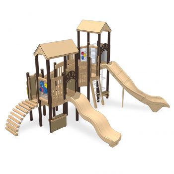 Tuscany  Village Recycled Play Structure - Front View