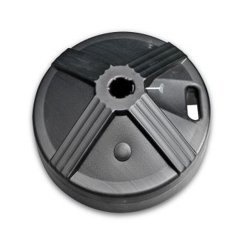 Black 16-inch Diameter Umbrella Stand Filled with Concrete