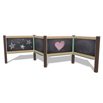 Zig Zag Arrangement - Quadra Outdoor Magnetic Chalkboard - Inground Mount