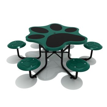 Six-Seat Paw Print Table - Green