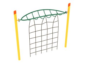 Freestanding Single Post Overhead Inverted Horizon Climber with Rope Attachment