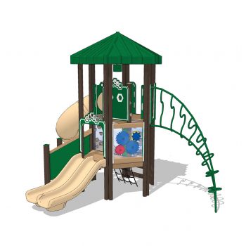 Rocky Tower Recycled Plastic Playsystem - Front View