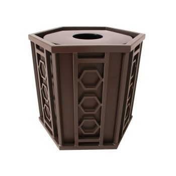 Biscayne Trash Receptacle with Liner and Flat Top Lid