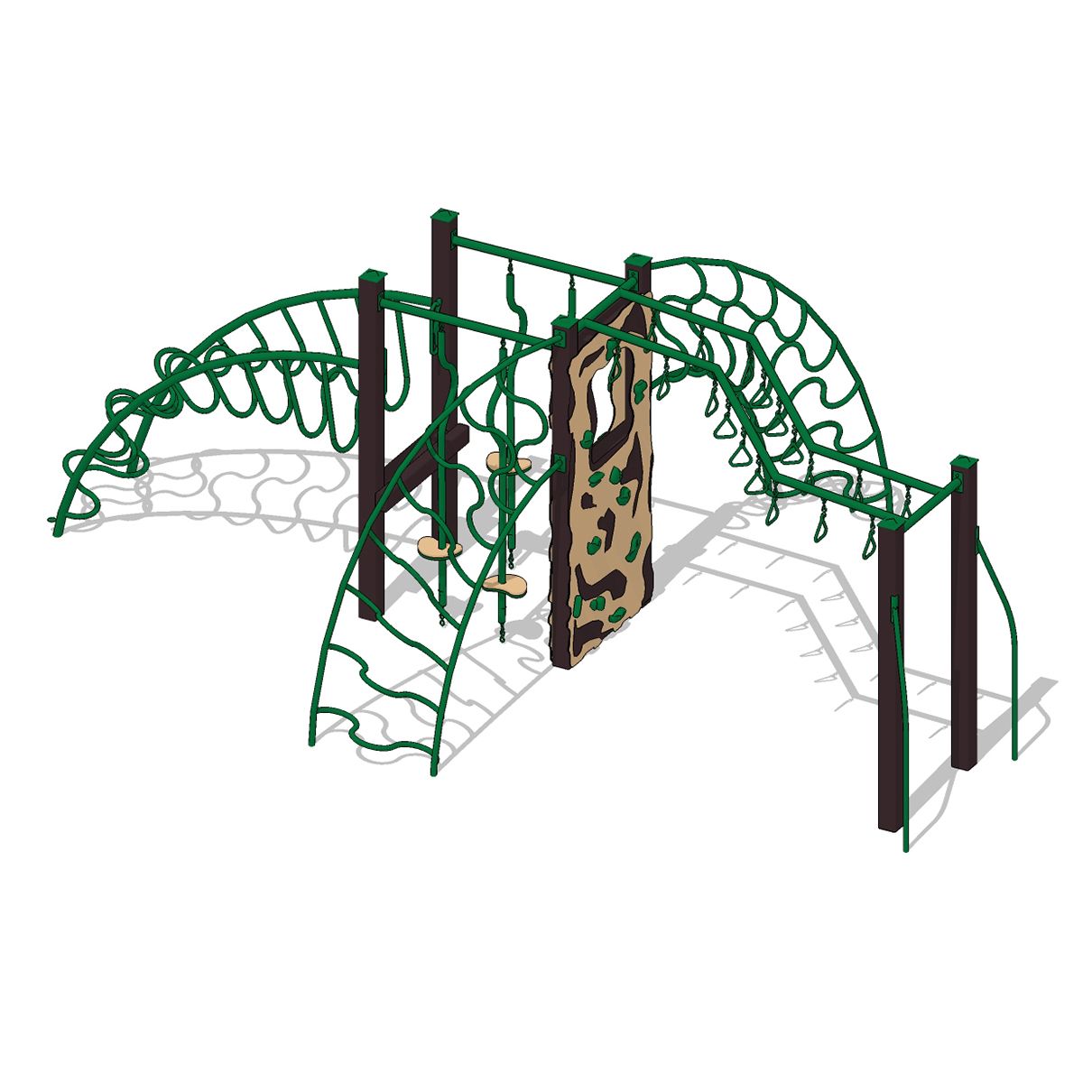 Pikes Peak Recycled Playground Fitness Climber without Steppers / Balance Beam