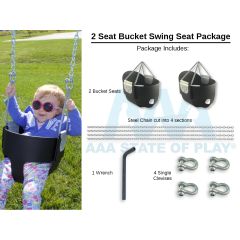 2 Seat Bucket Swing Seat Package (4 Top Rail Heights)