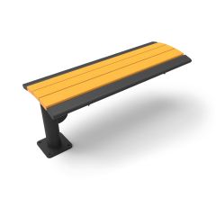 Arches Recycled Plastic Slatted Cantilever Bench without Back