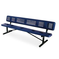 Perforated Style Park Bench With Back