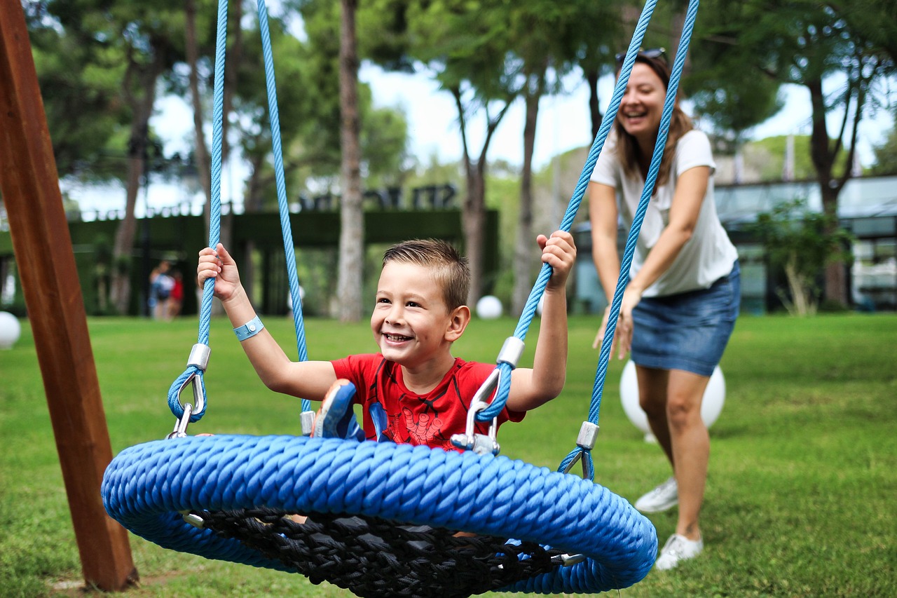 kid on a swing